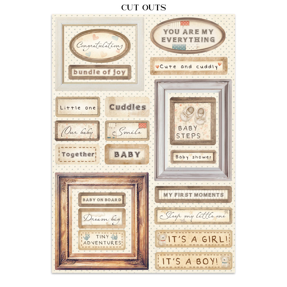 Stamperia – Junk Journal – adesivi, ritagli e sfondi - Baby - immagine 27