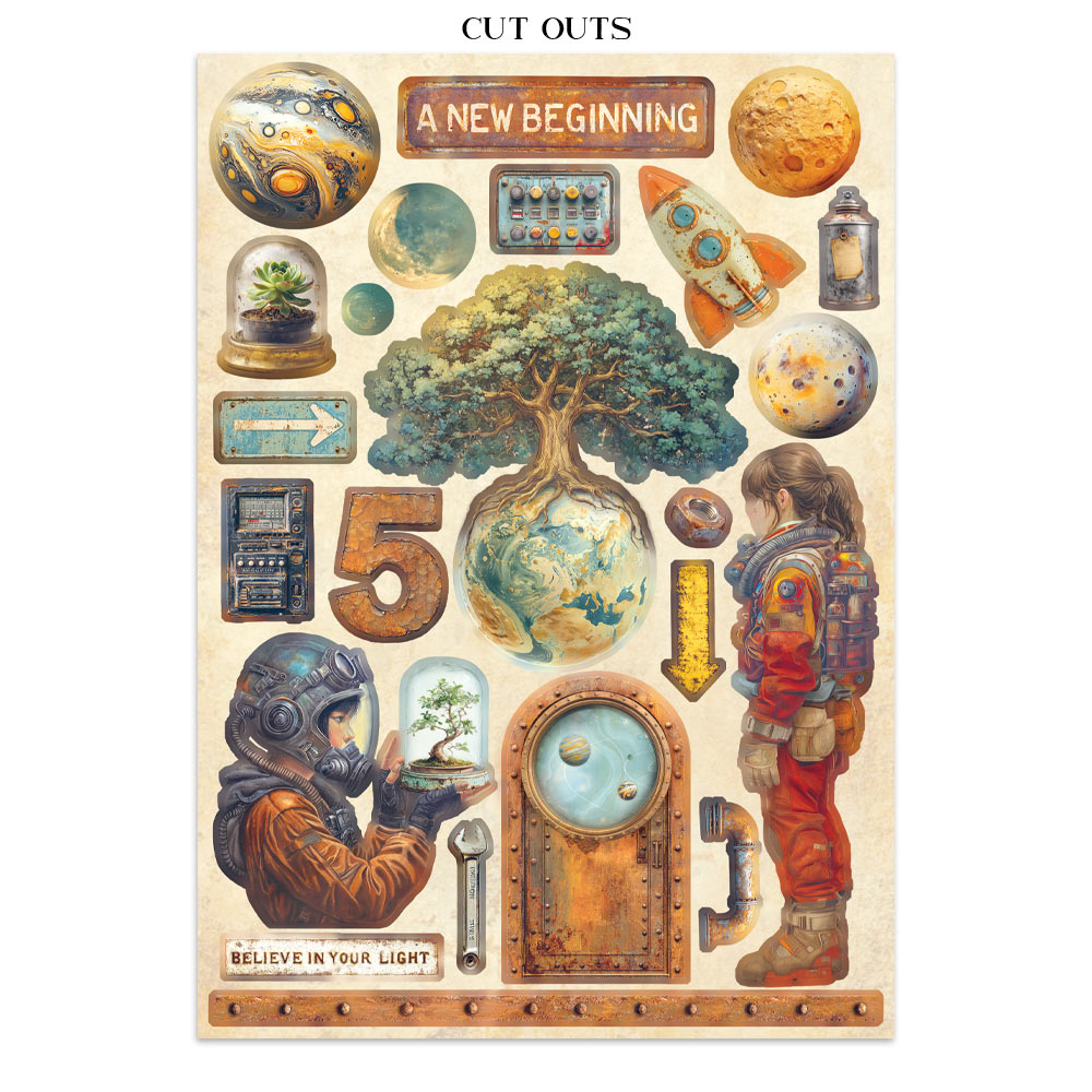 Stamperia – Junk Journal – adesivi, ritagli e sfondi - A new Beginning - immagine 10