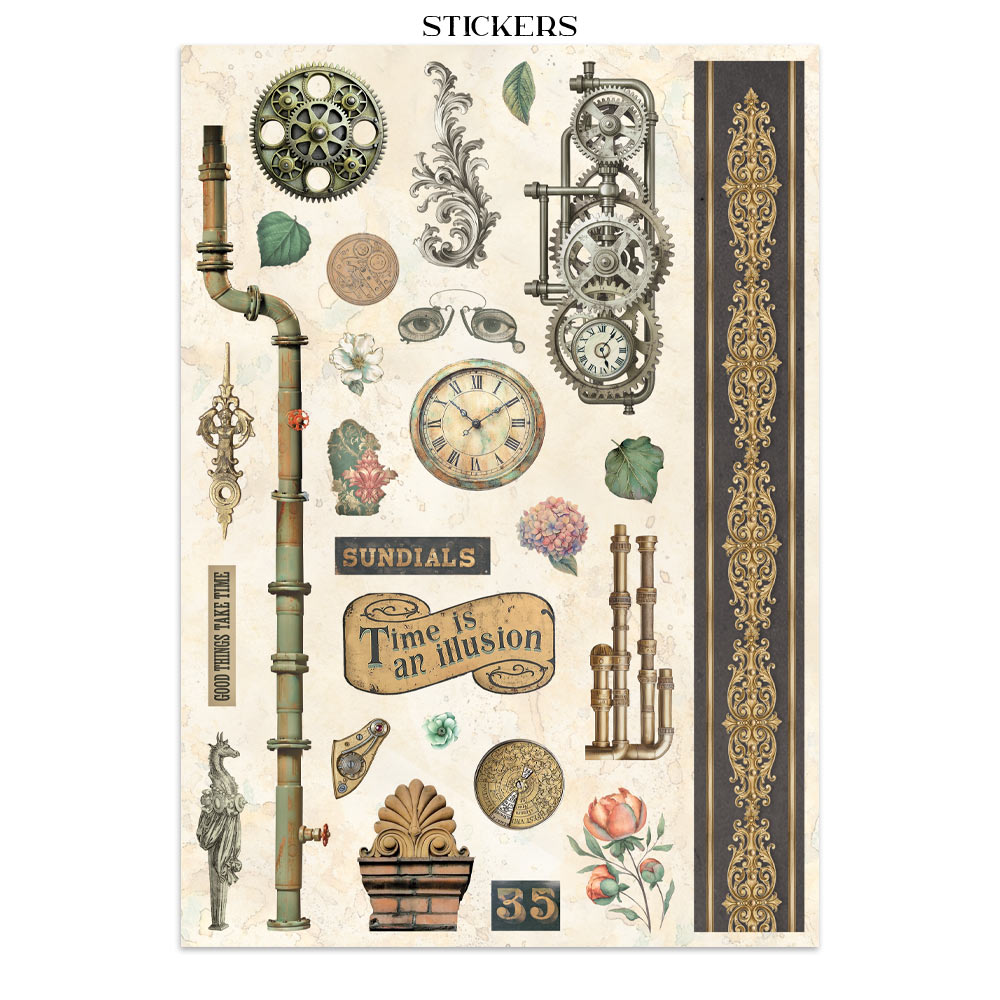 Stamperia – Junk Journal – adesivi, ritagli e sfondi - Gardens of Time - immagine 20