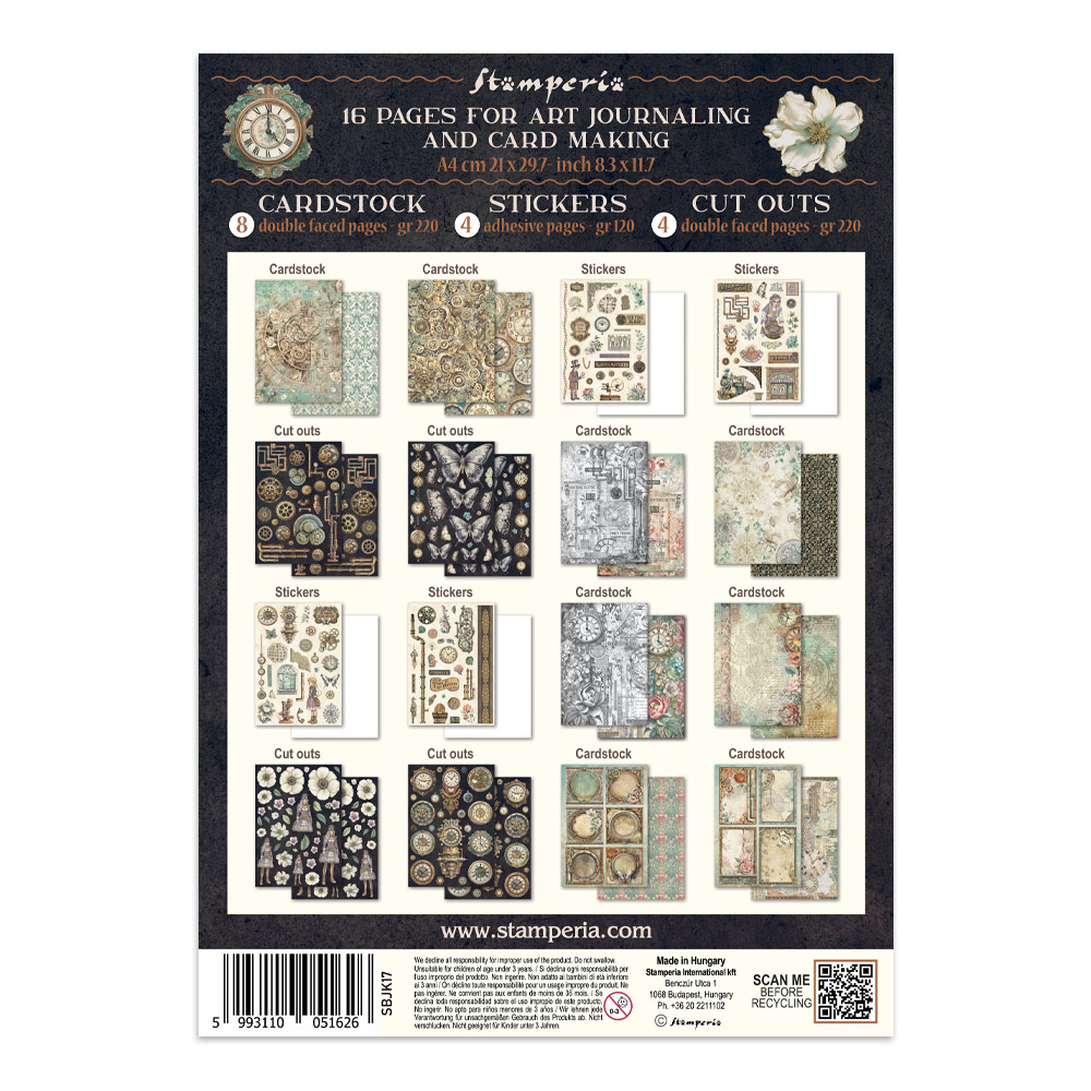 Stamperia – Junk Journal – adesivi, ritagli e sfondi - Gardens of Time - immagine 36