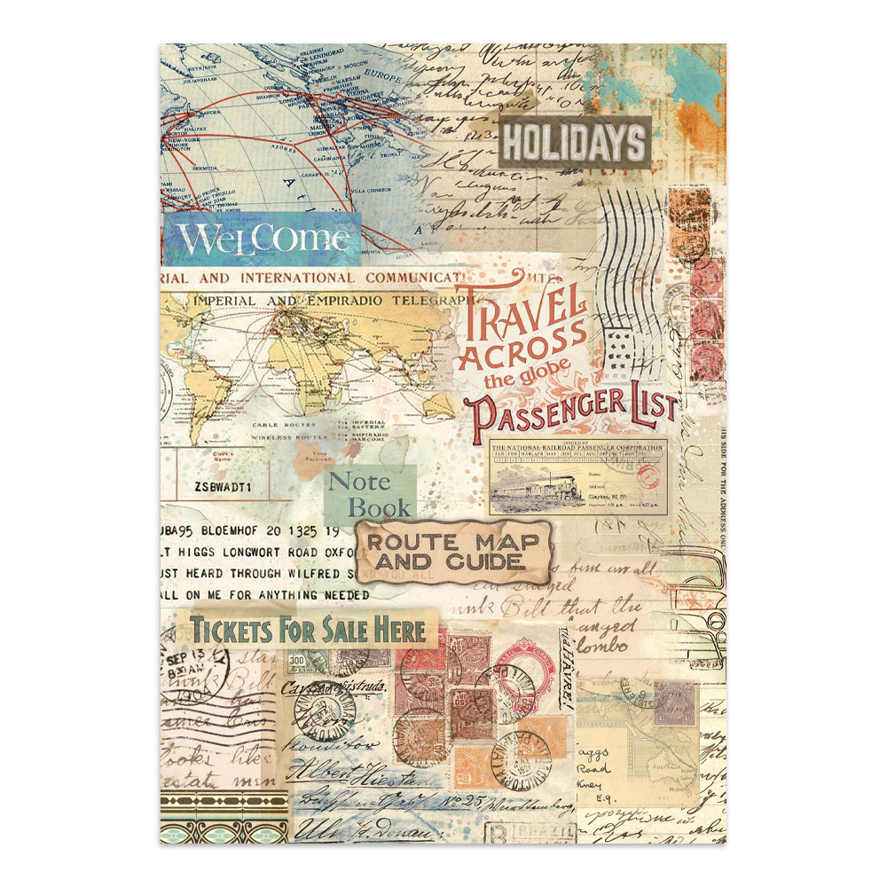 Stamperia – Junk Journal – adesivi, ritagli e sfondi - Art of Travelling - immagine 2