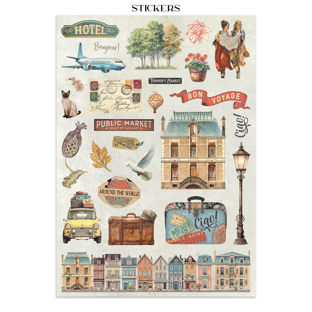 Stamperia – Junk Journal – adesivi, ritagli e sfondi - Art of Travelling - immagine 9