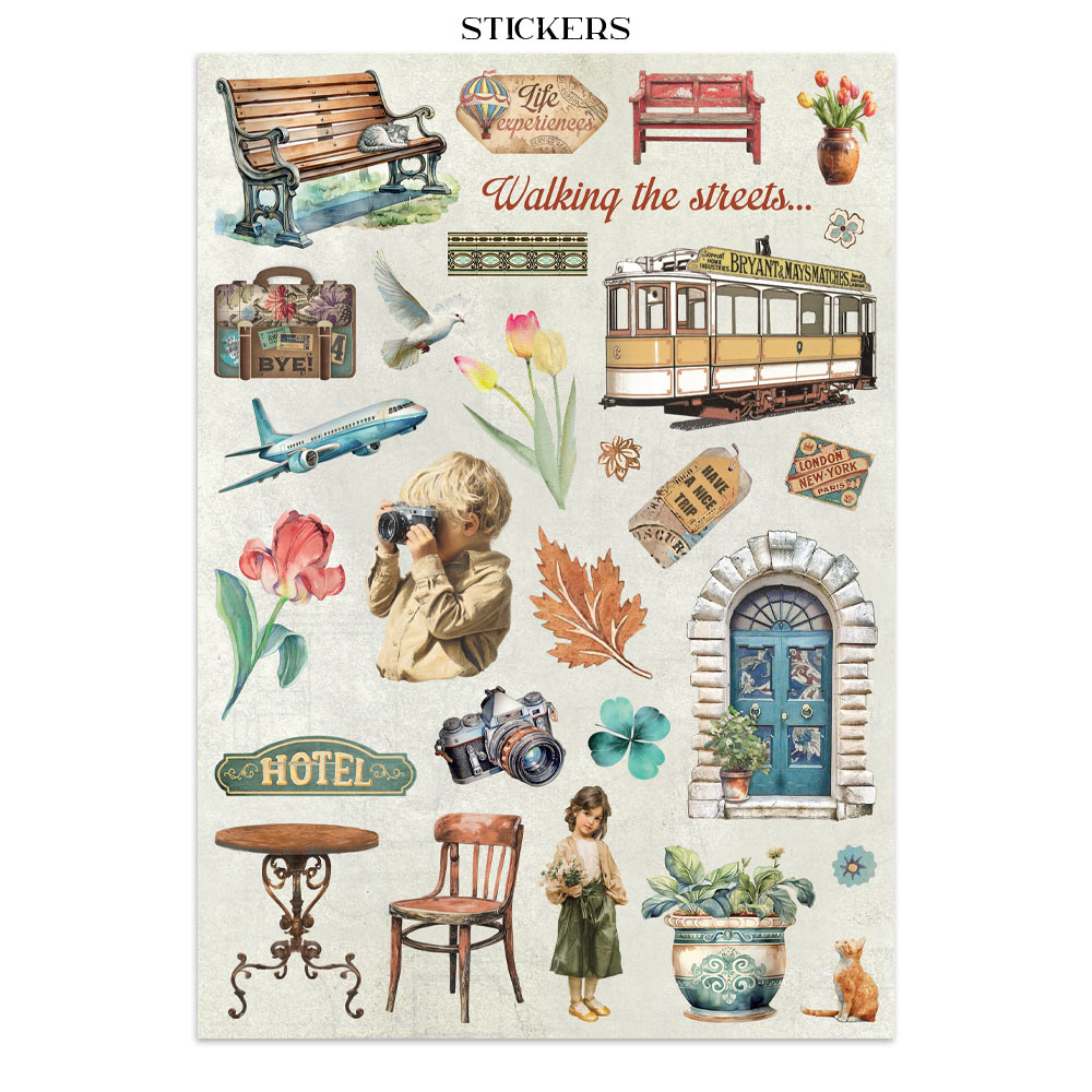 Stamperia – Junk Journal – adesivi, ritagli e sfondi - Art of Travelling - immagine 10