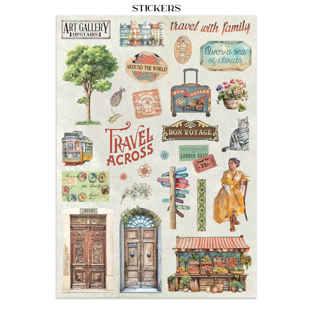 Stamperia – Junk Journal – adesivi, ritagli e sfondi - Art of Travelling - immagine 19