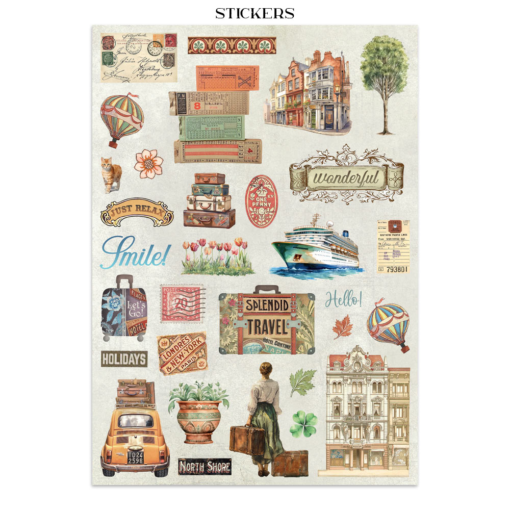 Stamperia – Junk Journal – adesivi, ritagli e sfondi - Art of Travelling - immagine 20