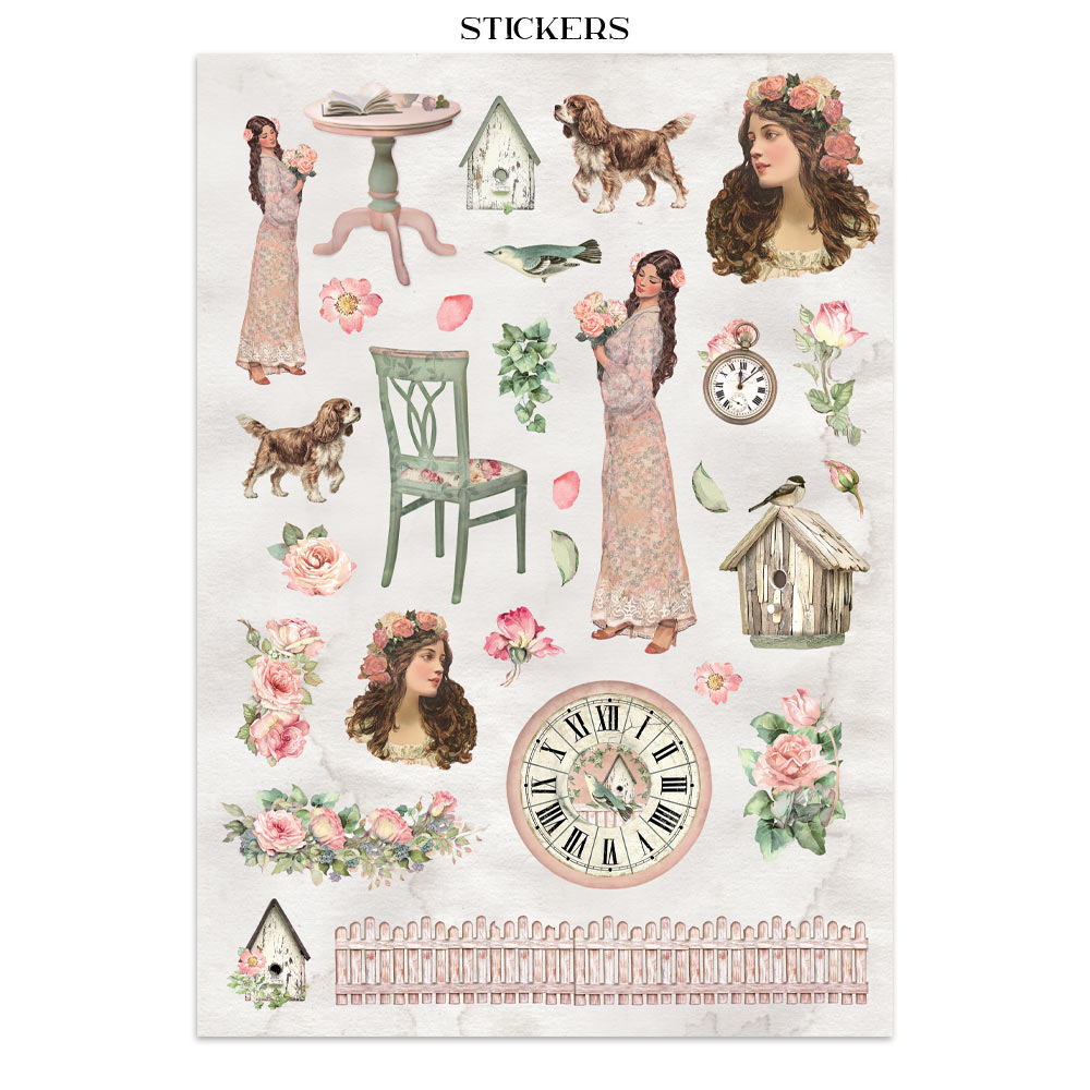 Stamperia – Junk Journal – adesivi, ritagli e sfondi - House of Roses - immagine 10