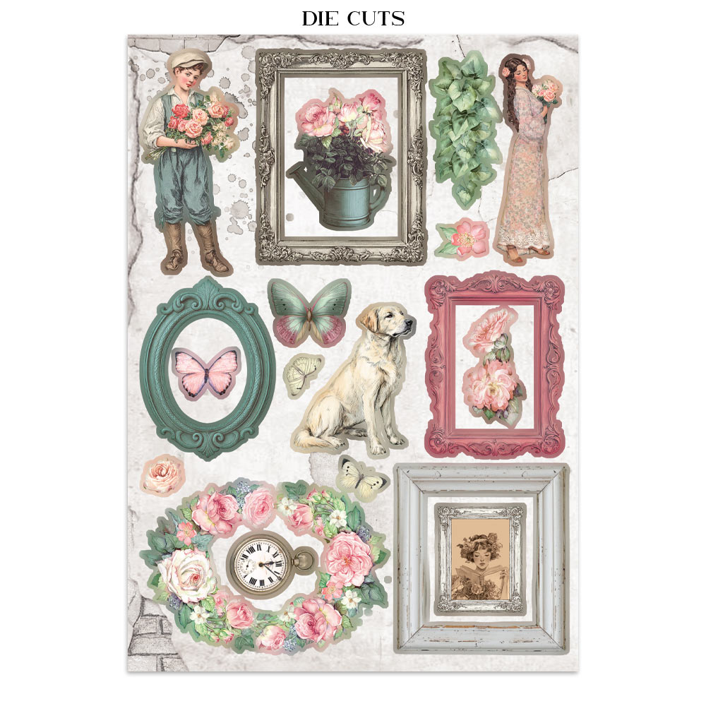 Stamperia – Junk Journal – adesivi, ritagli e sfondi - House of Roses - immagine 11
