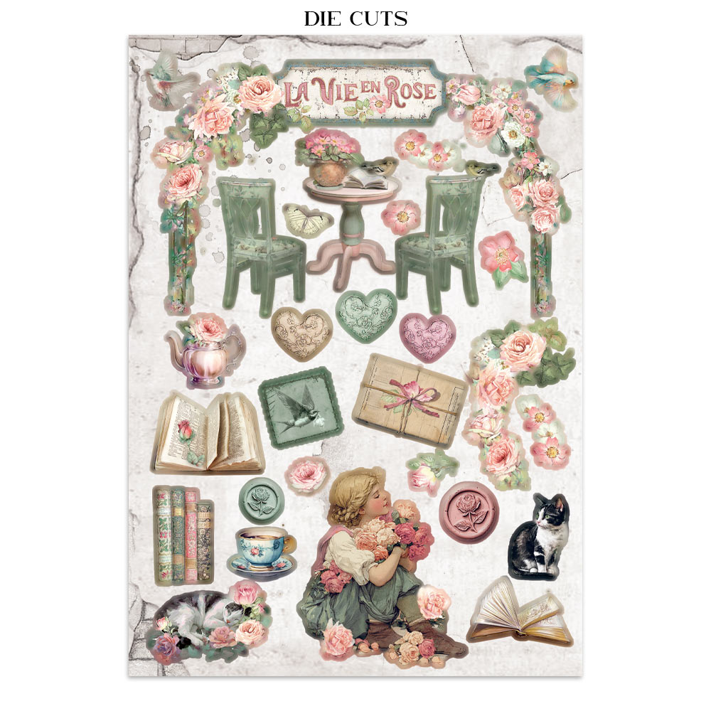 Stamperia – Junk Journal – adesivi, ritagli e sfondi - House of Roses - immagine 12