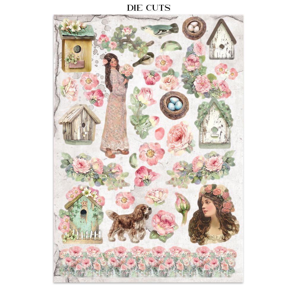 Stamperia – Junk Journal – adesivi, ritagli e sfondi - House of Roses - immagine 28