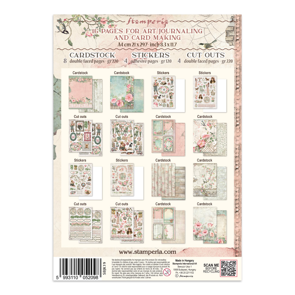 Stamperia – Junk Journal – adesivi, ritagli e sfondi - House of Roses - immagine 36
