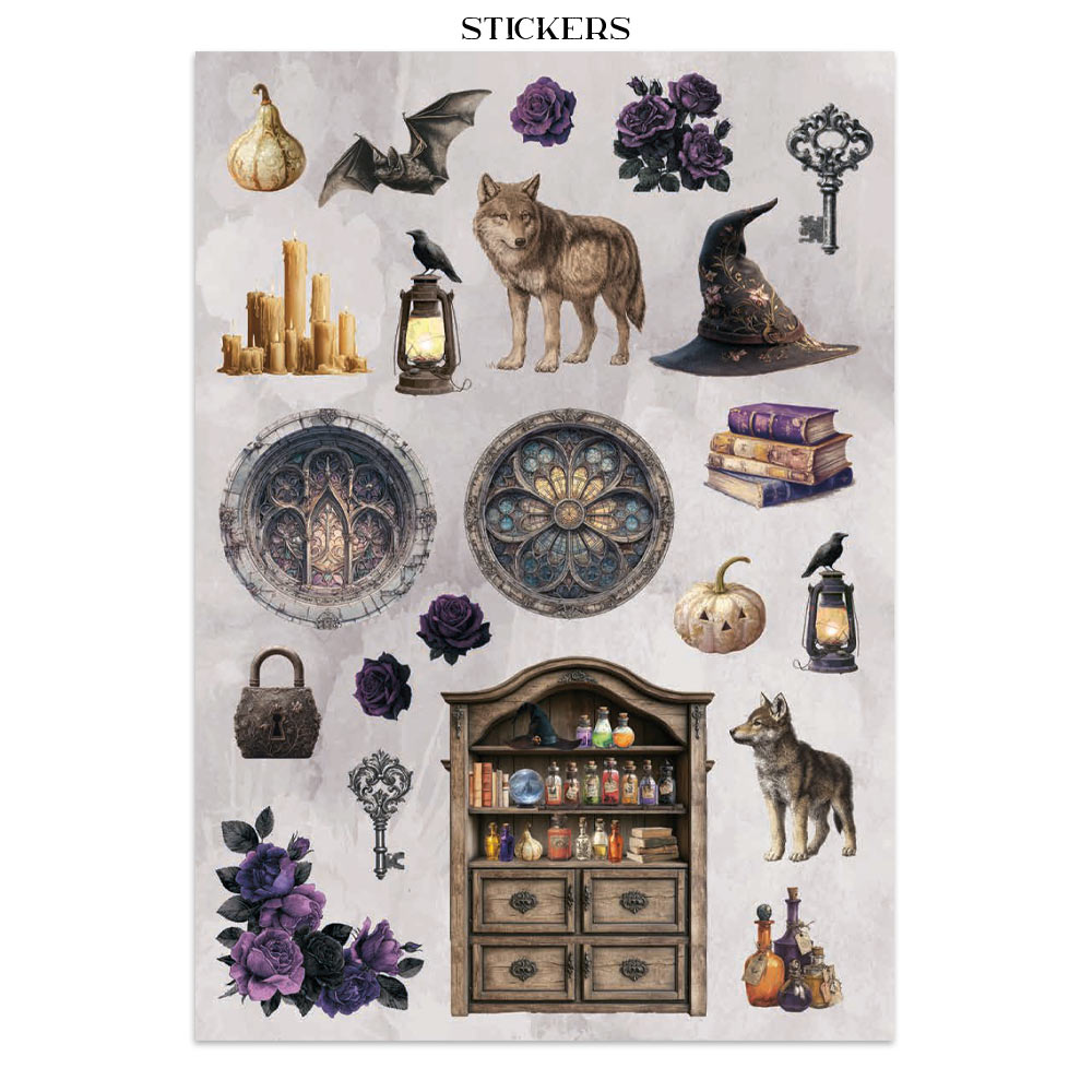 Stamperia – Junk Journal – adesivi, ritagli e sfondi - Halloween - immagine 8