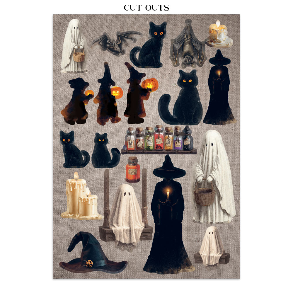 Stamperia – Junk Journal – adesivi, ritagli e sfondi - Halloween - immagine 10