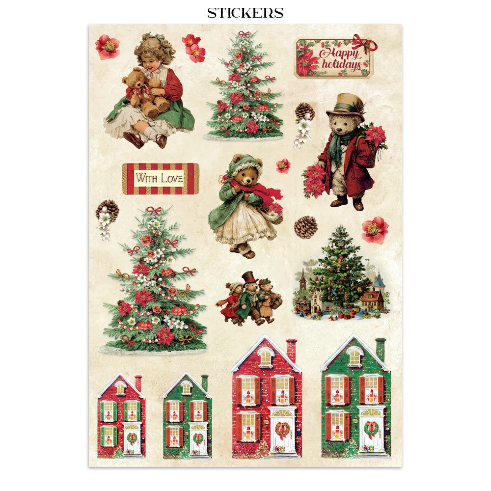 Stamperia – Junk Journal – adesivi, ritagli e sfondi - Classic Christmas - immagine 9