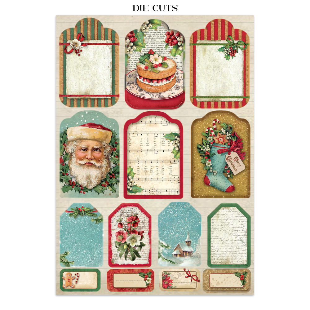 Stamperia – Junk Journal – adesivi, ritagli e sfondi - Classic Christmas - immagine 11