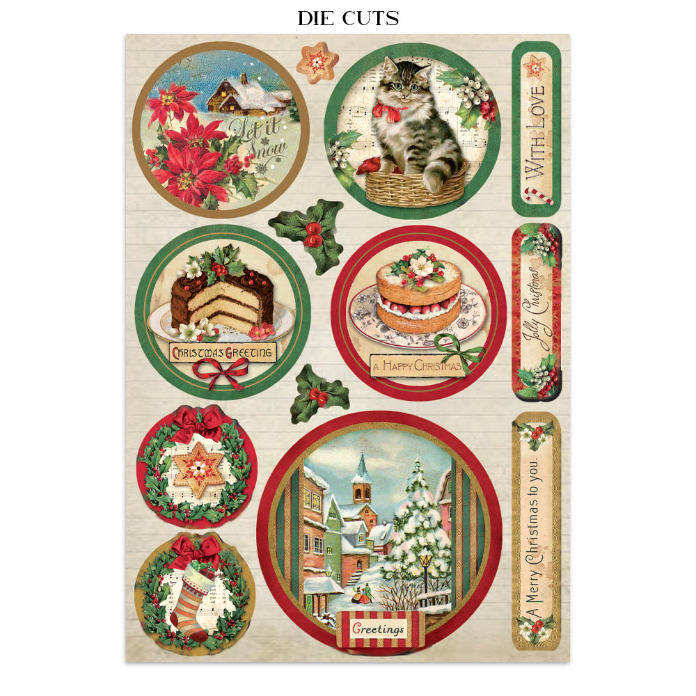 Stamperia – Junk Journal – adesivi, ritagli e sfondi - Classic Christmas - immagine 12