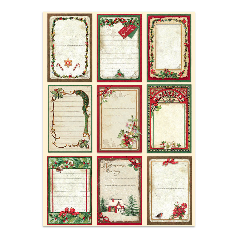 Stamperia – Junk Journal – adesivi, ritagli e sfondi - Classic Christmas - immagine 14