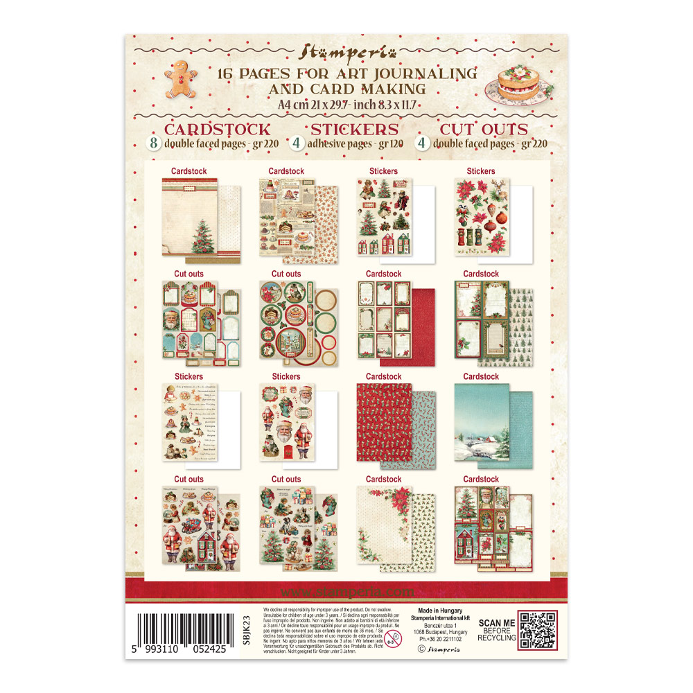 Stamperia – Junk Journal – adesivi, ritagli e sfondi - Classic Christmas - immagine 36