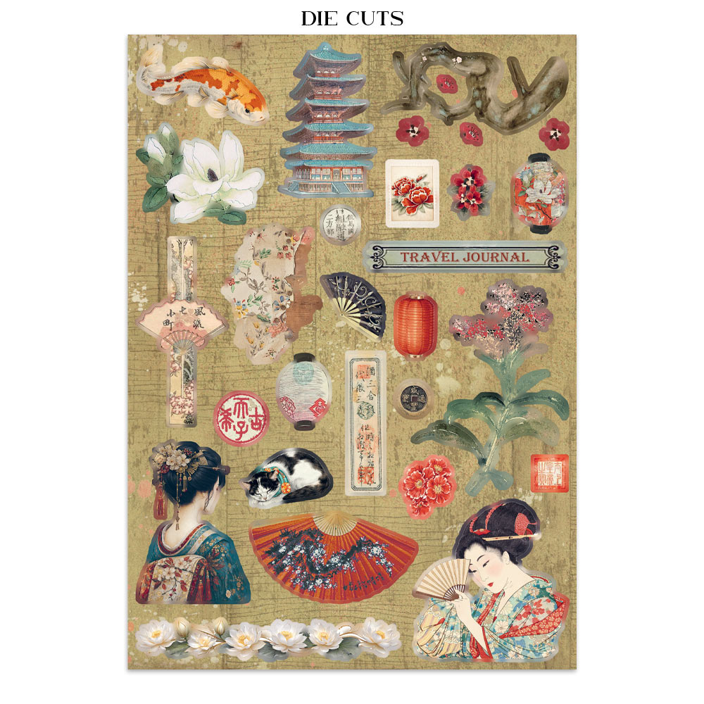 Stamperia – Junk Journal – adesivi, ritagli e sfondi - Oriental Garden - immagine 11