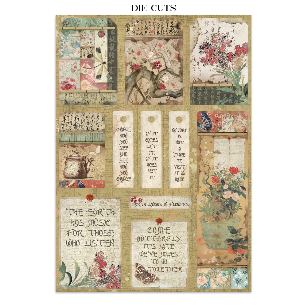 Stamperia – Junk Journal – adesivi, ritagli e sfondi - Oriental Garden - immagine 12