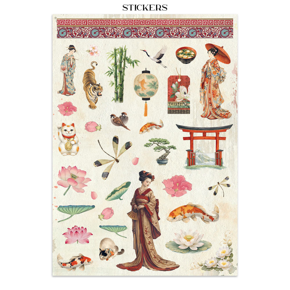 Stamperia – Junk Journal – adesivi, ritagli e sfondi - Oriental Garden - immagine 20
