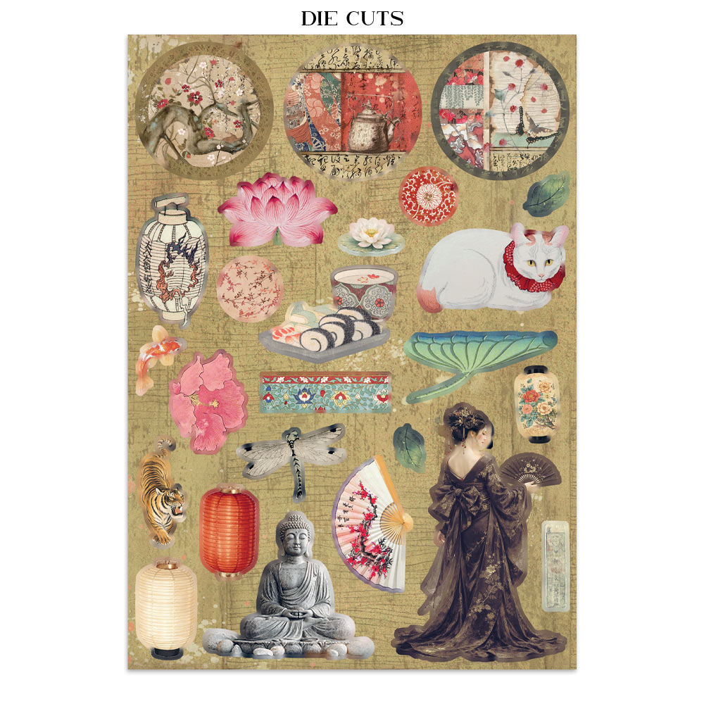 Stamperia – Junk Journal – adesivi, ritagli e sfondi - Oriental Garden - immagine 27