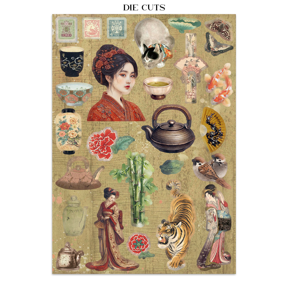 Stamperia – Junk Journal – adesivi, ritagli e sfondi - Oriental Garden - immagine 28