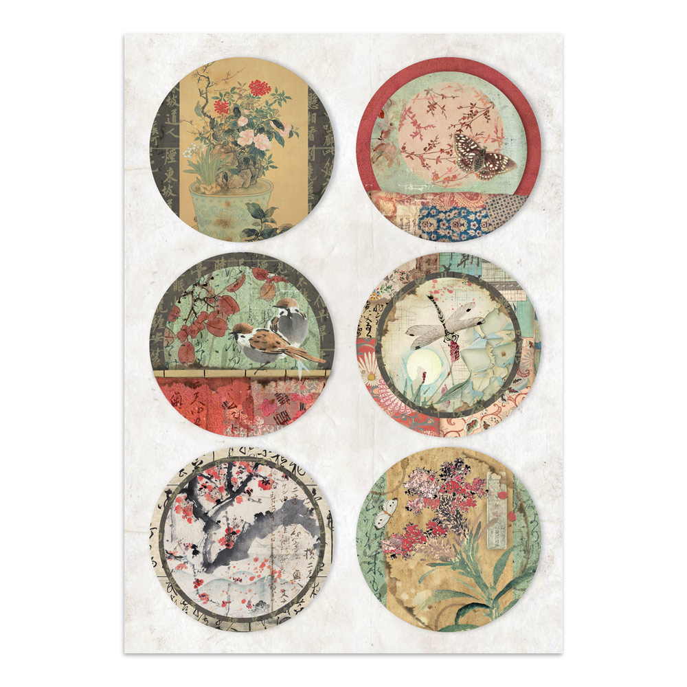 Stamperia – Junk Journal – adesivi, ritagli e sfondi - Oriental Garden - immagine 30