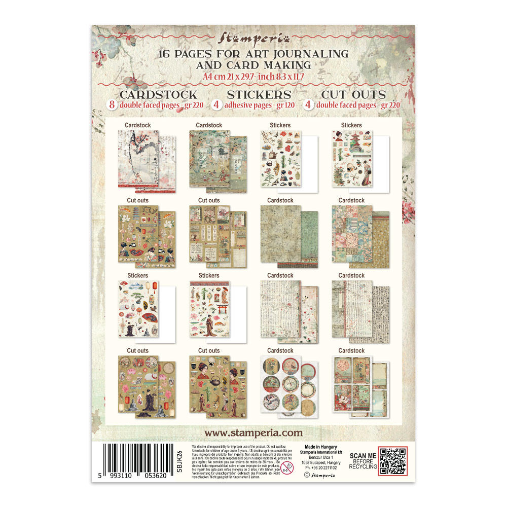 Stamperia – Junk Journal – adesivi, ritagli e sfondi - Oriental Garden - immagine 36