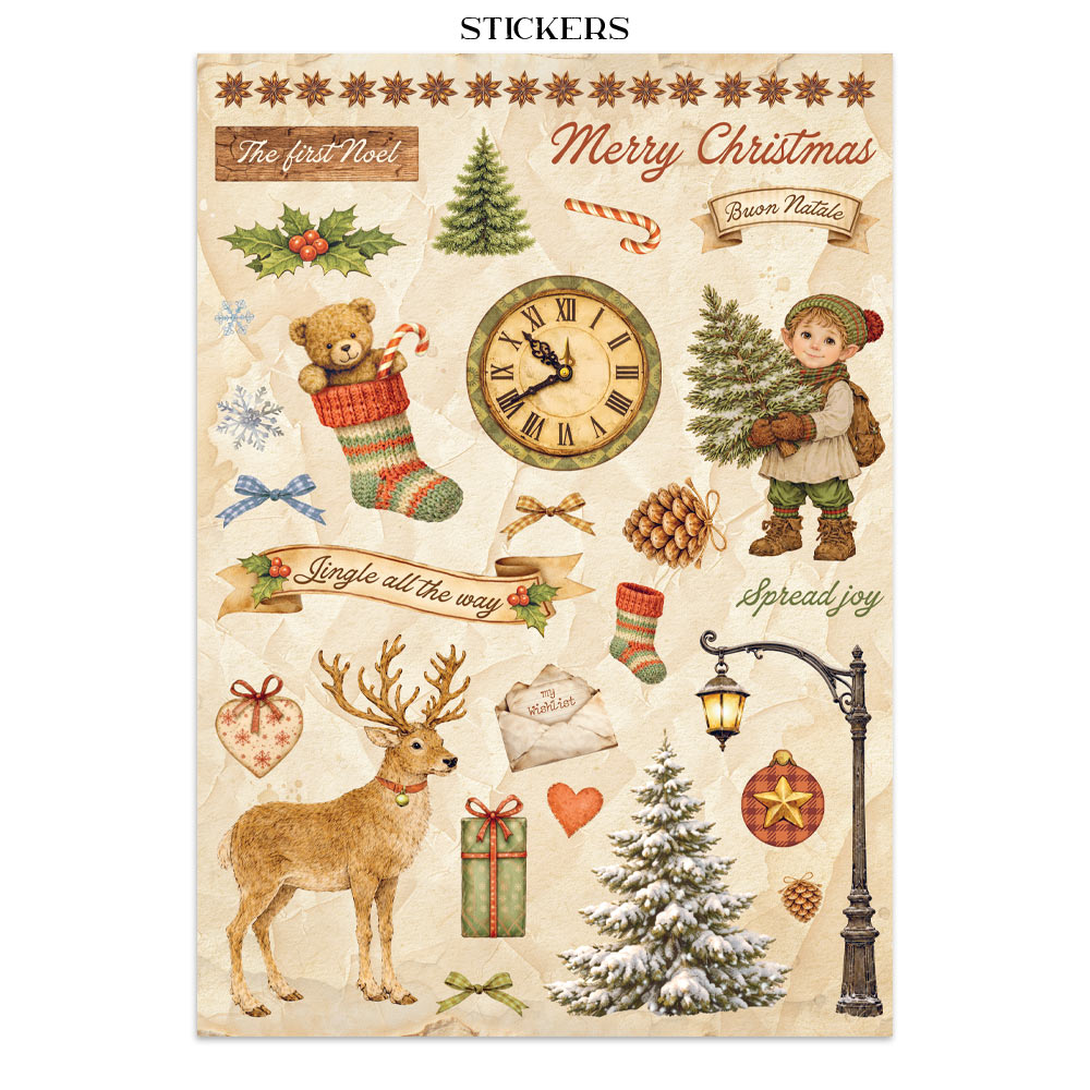 Stamperia – Junk Journal – adesivi, ritagli e sfondi - Silent Night - immagine 10