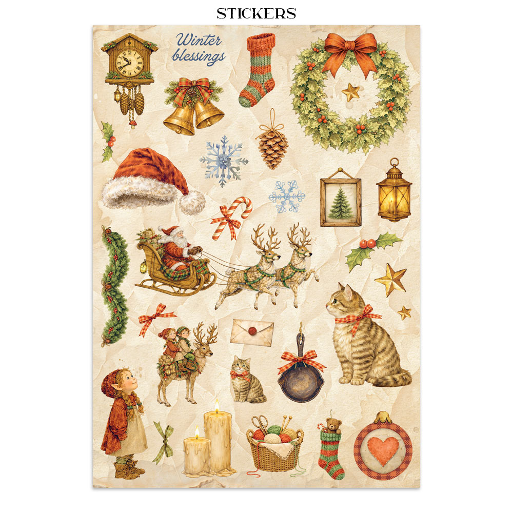 Stamperia – Junk Journal – adesivi, ritagli e sfondi - Silent Night - immagine 19