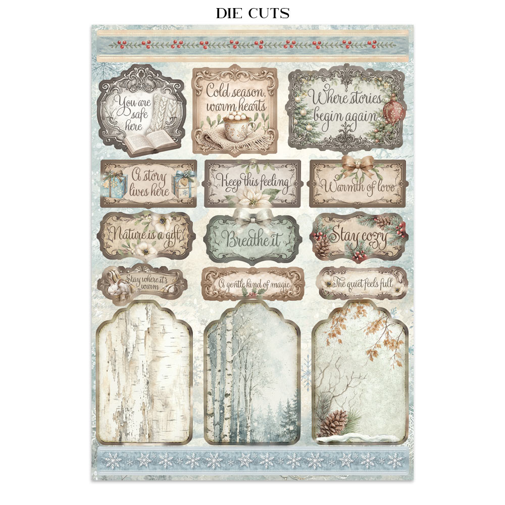 Stamperia – Junk Journal – adesivi, ritagli e sfondi - White Christmas - immagine 11