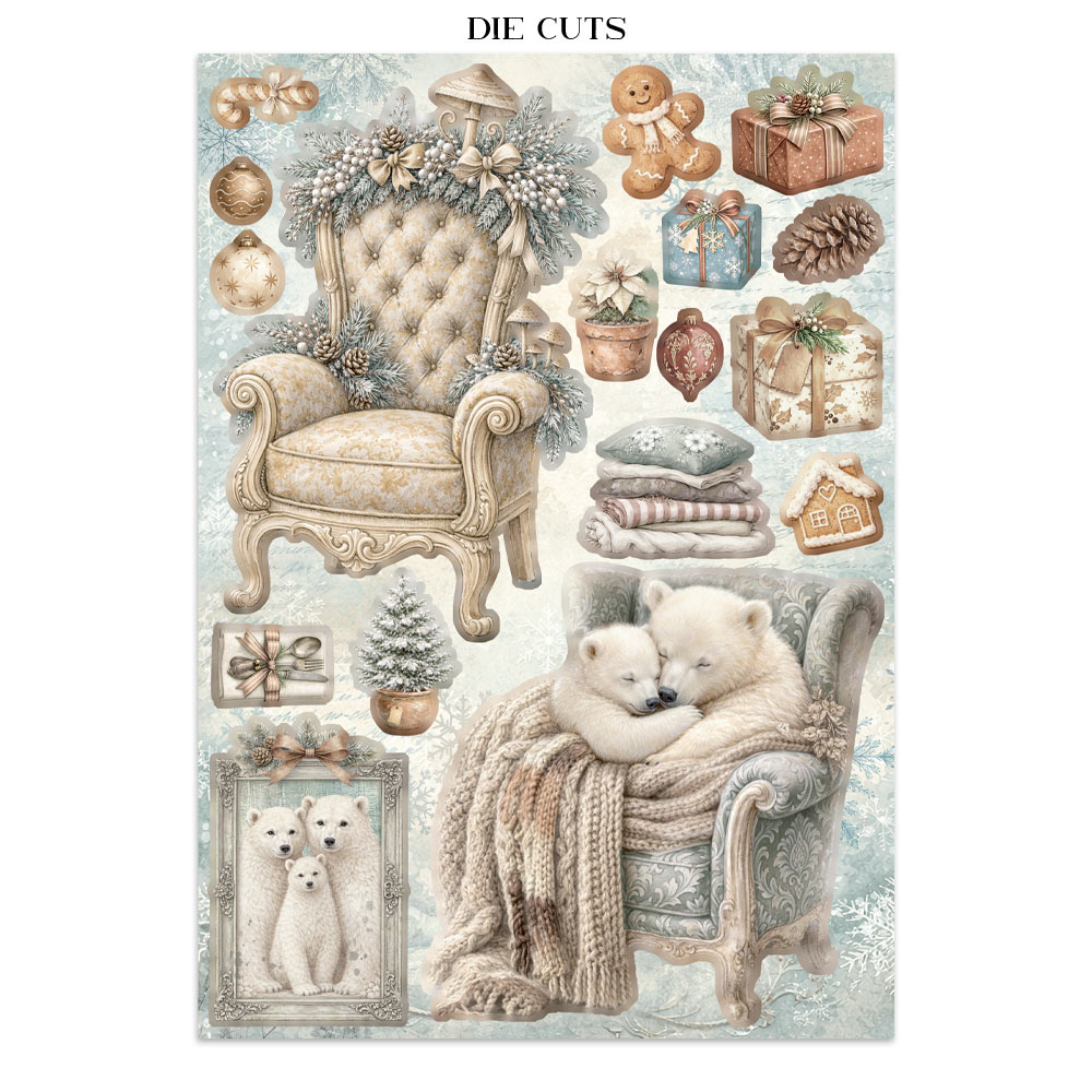 Stamperia – Junk Journal – adesivi, ritagli e sfondi - White Christmas - immagine 12