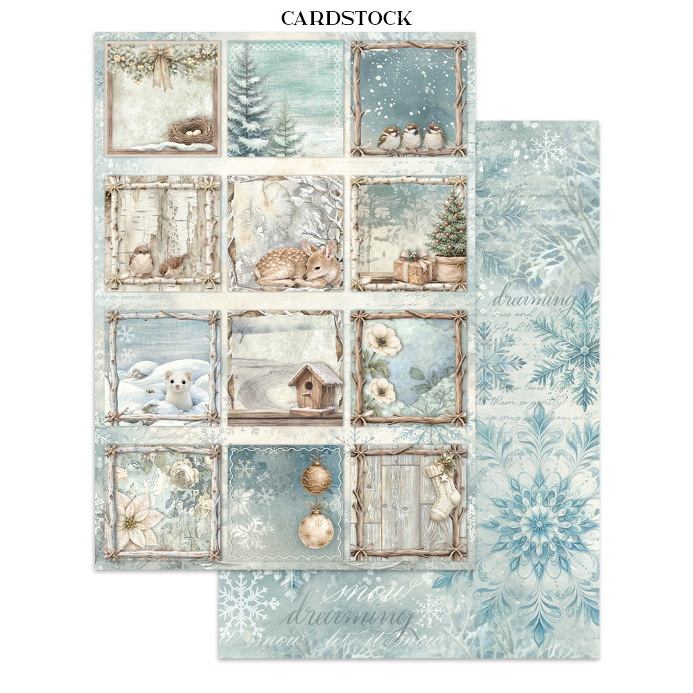 Stamperia – Junk Journal – adesivi, ritagli e sfondi - White Christmas - immagine 32