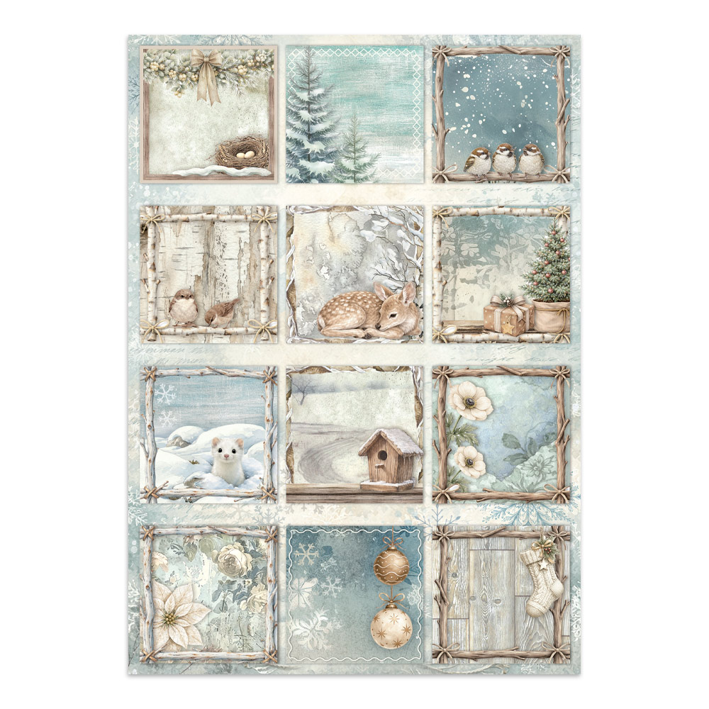 Stamperia – Junk Journal – adesivi, ritagli e sfondi - White Christmas - immagine 33