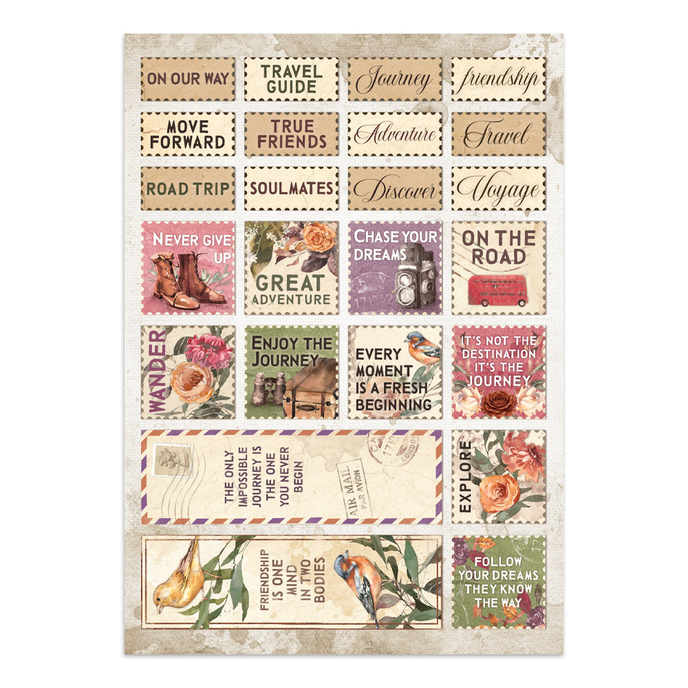Stamperia – Junk Journal – adesivi, ritagli e sfondi - Our Way - immagine 35