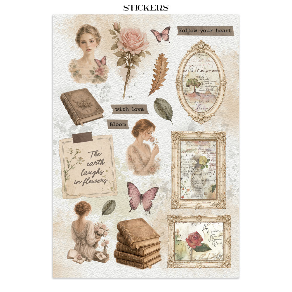 Stamperia – Junk Journal – adesivi, ritagli e sfondi - Flowers and Poems - immagine 9