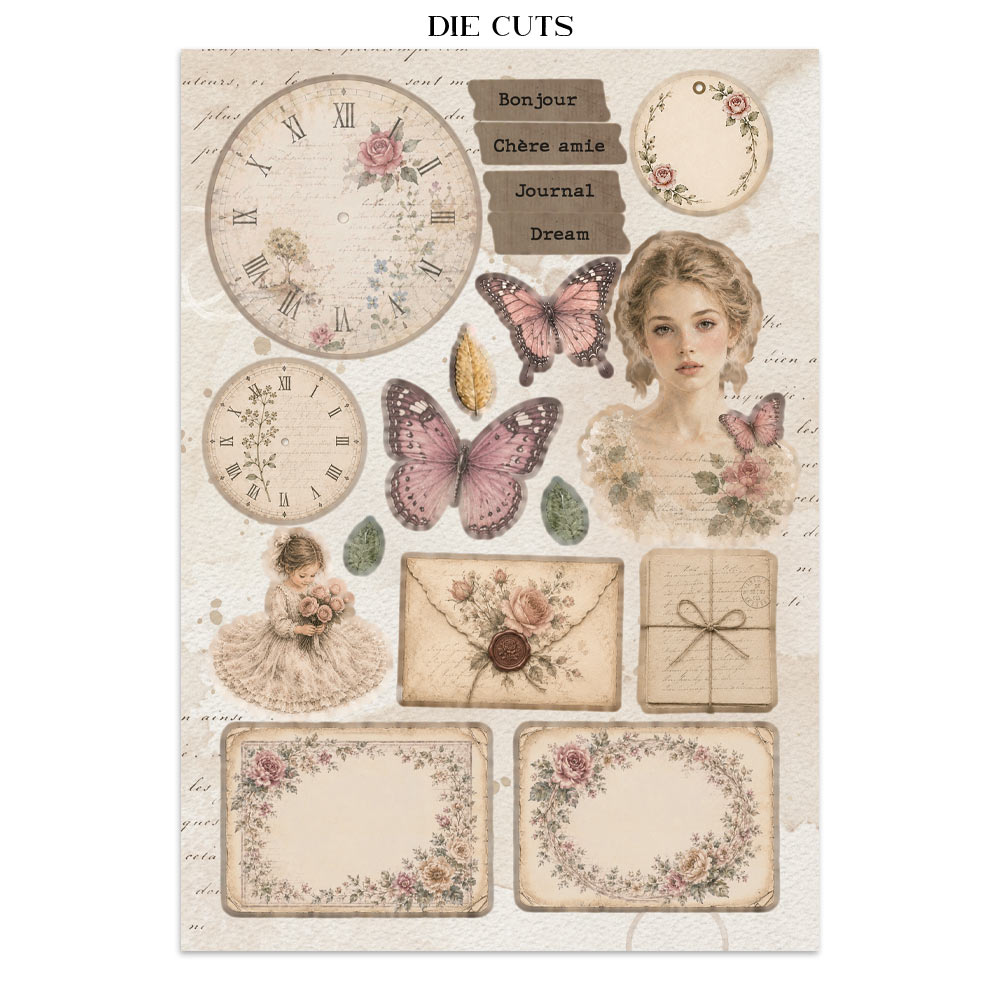 Stamperia – Junk Journal – adesivi, ritagli e sfondi - Flowers and Poems - immagine 12