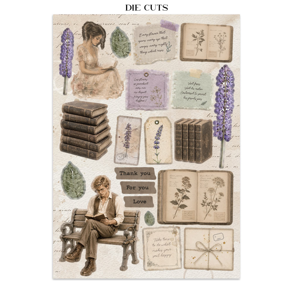Stamperia – Junk Journal – adesivi, ritagli e sfondi - Flowers and Poems - immagine 28