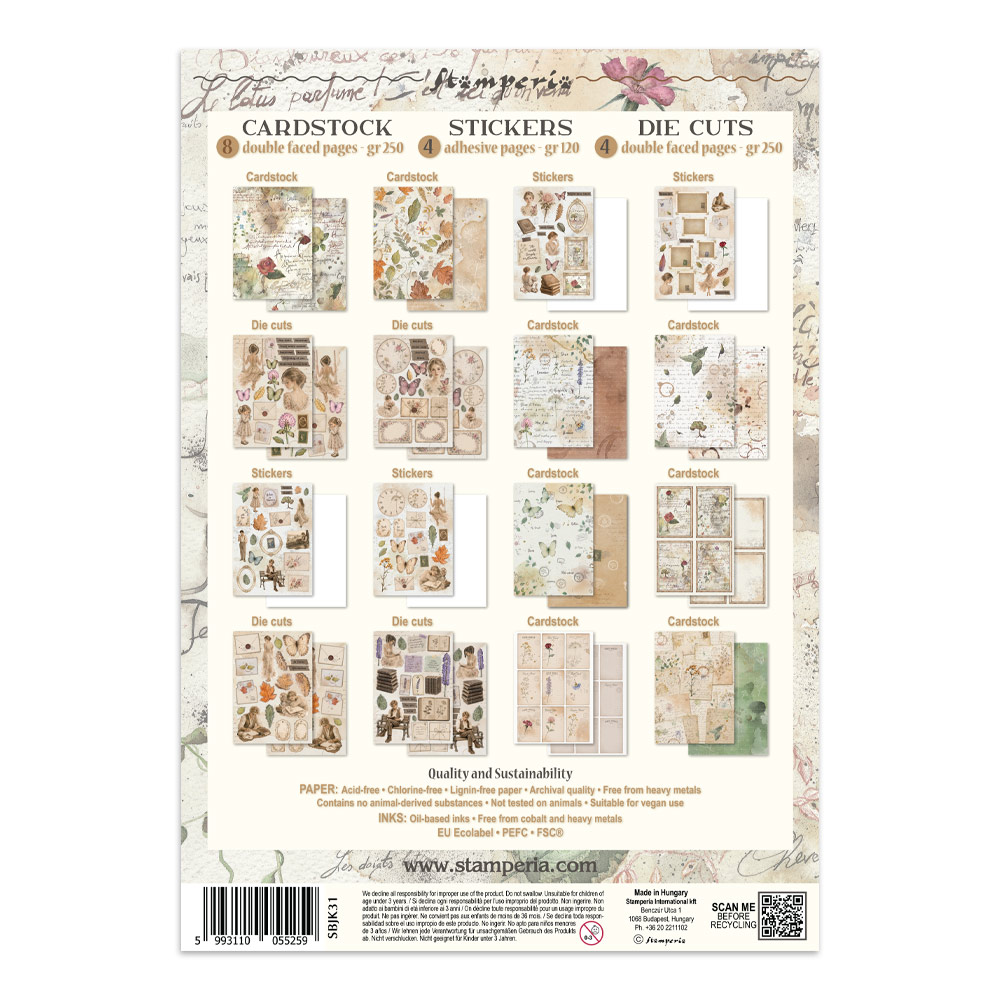 Stamperia – Junk Journal – adesivi, ritagli e sfondi - Flowers and Poems - immagine 36