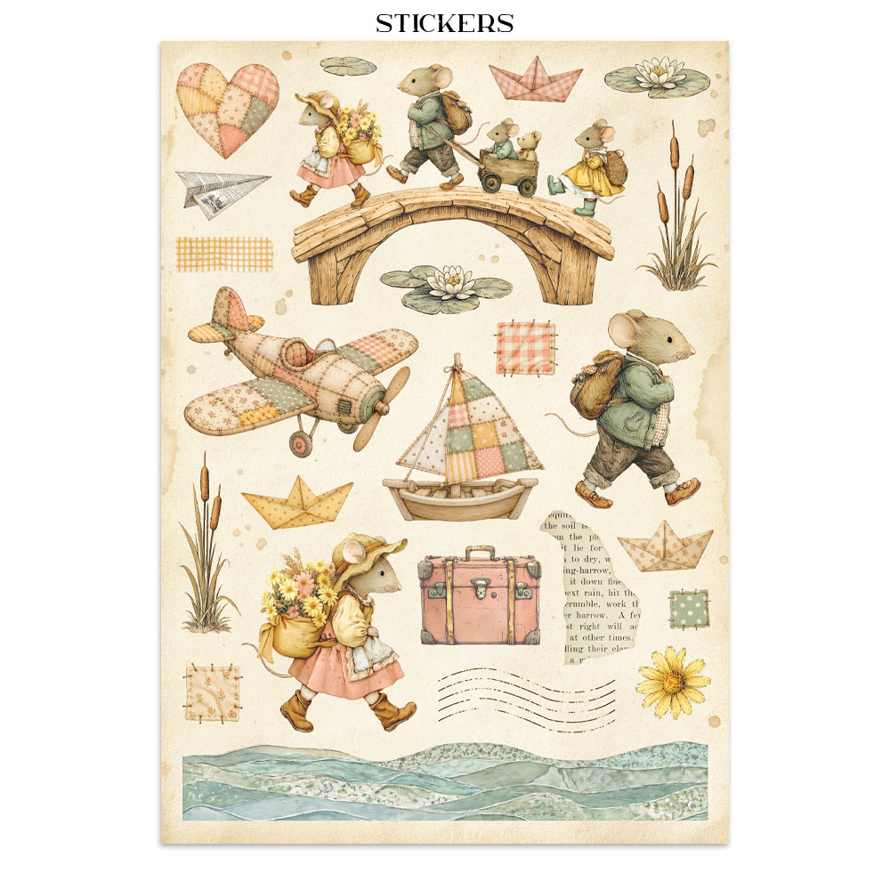 Stamperia – Junk Journal – adesivi, ritagli e sfondi - Cozy Family - immagine 10