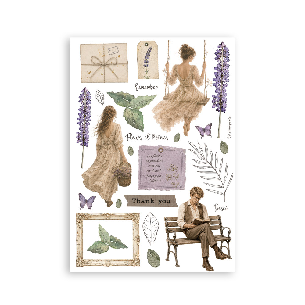 Stamperia – Blocco washi A5 – 8 fogli Flowers and Poems - immagine 5