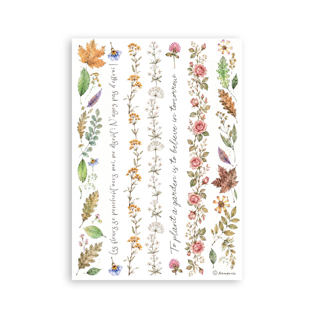 Stamperia – Blocco washi A5 – 8 fogli Flowers and Poems - immagine 7