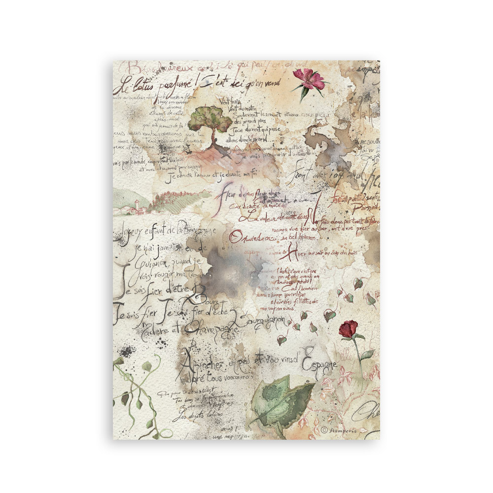Stamperia – Blocco washi A5 – 8 fogli Flowers and Poems - immagine 9