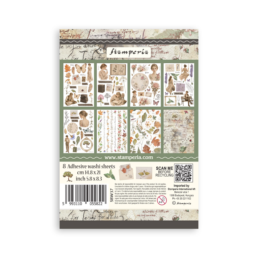 Stamperia – Blocco washi A5 – 8 fogli Flowers and Poems - immagine 10