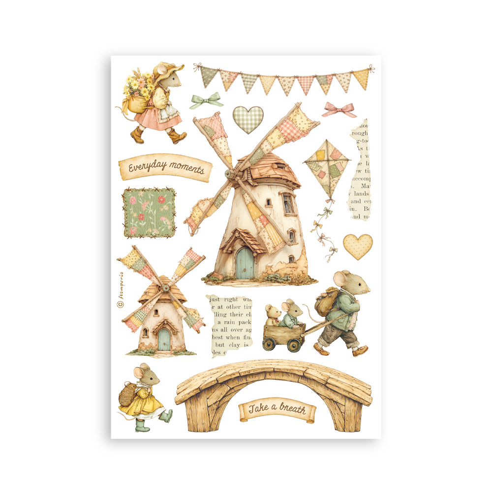 Stamperia – Blocco washi A5 – 8 fogli Cozy Family - immagine 2