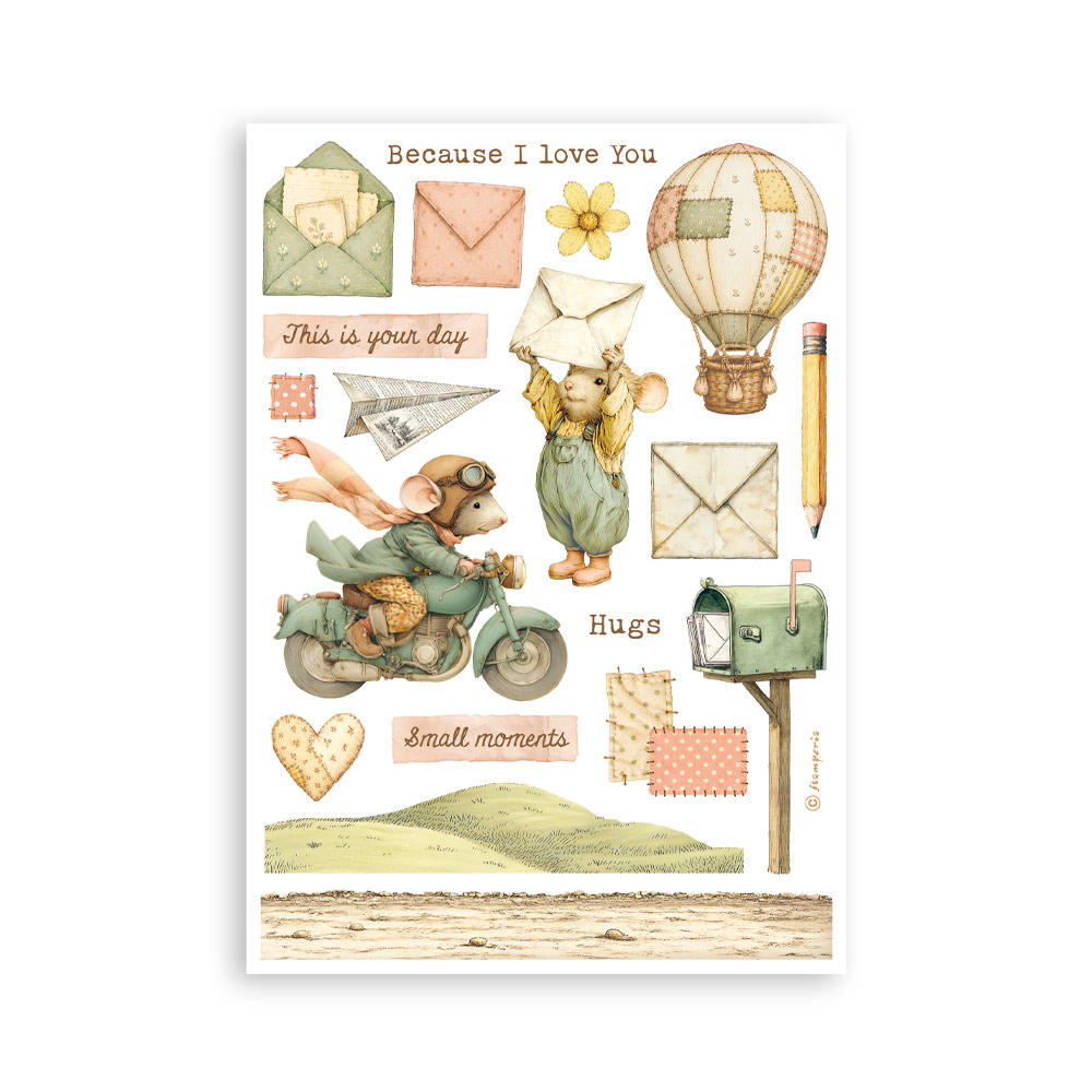 Stamperia – Blocco washi A5 – 8 fogli Cozy Family - immagine 4