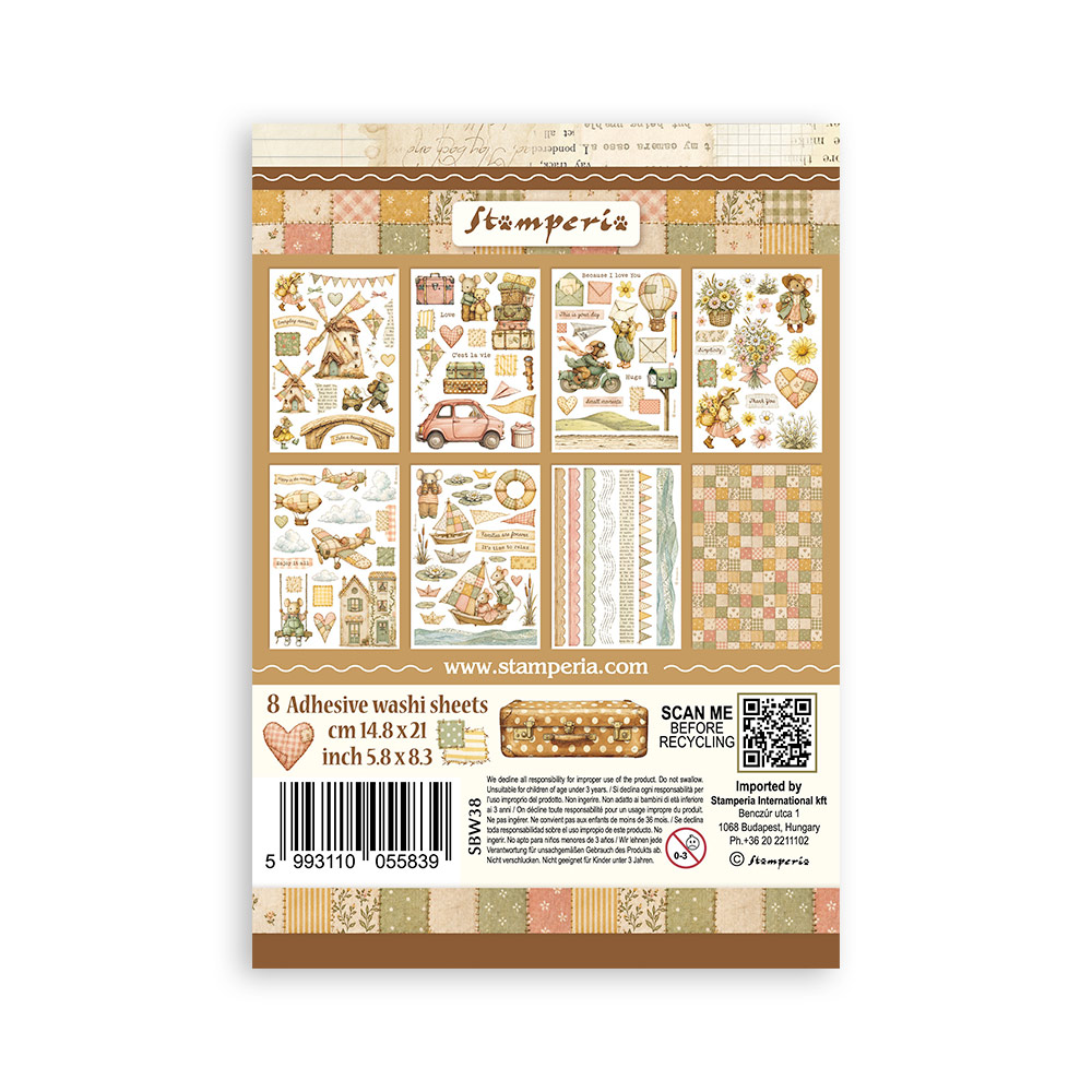Stamperia – Blocco washi A5 – 8 fogli Cozy Family - immagine 10