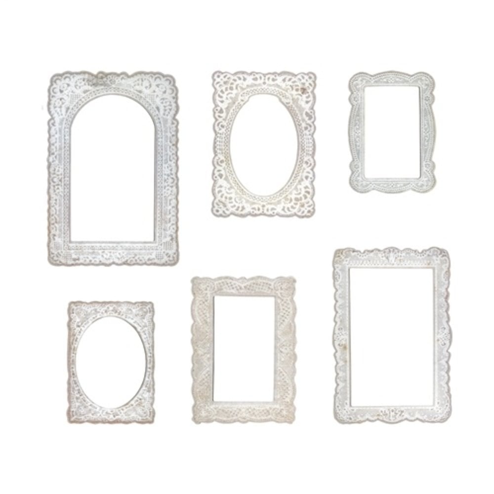 Tim Holtz Idea-ology Baseboard Frames Lace – 6 cornici in cartone – immagine 2